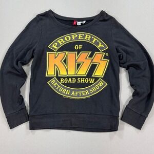 KISS Road Show 2012 Graphic Sweatshirt‎ Women's Size 10 Black Gold Writing H&M